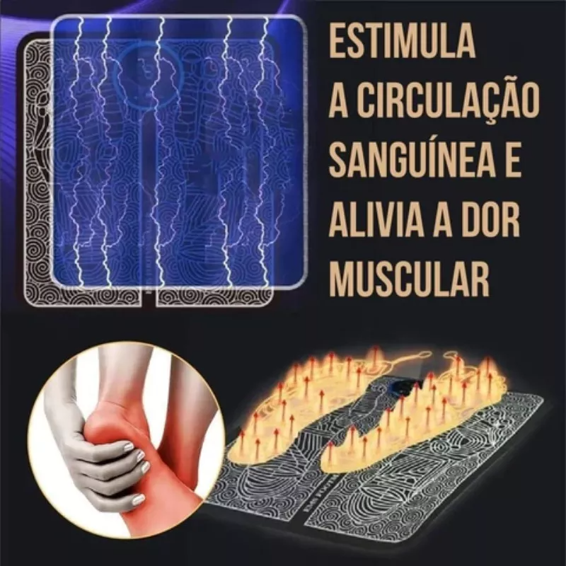 Tapete Mágico® | Massageador Magnético Eletroterapia + Display Digital - Alívio de dores e inchaços