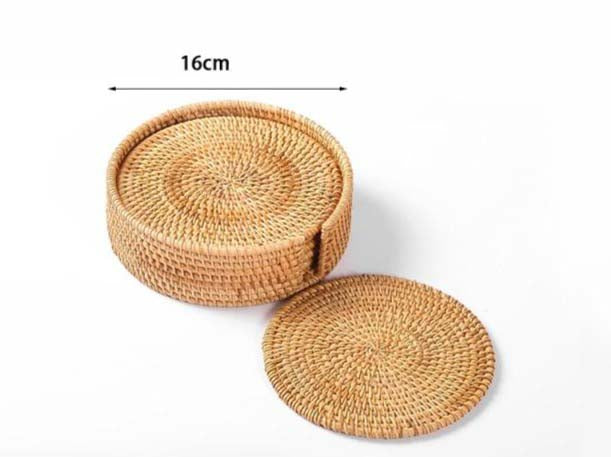 Conjunto Sousplat De Rattan - 6 peças