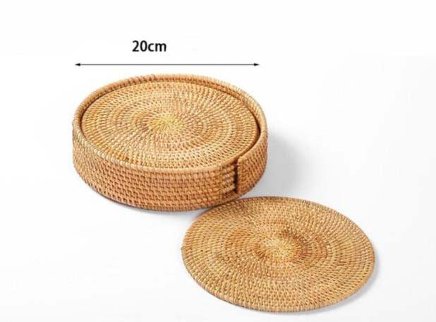 Conjunto Sousplat De Rattan - 6 peças