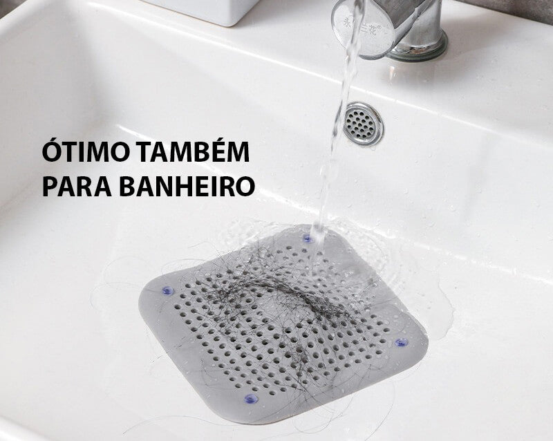 Ralo de Pia de Silicone Com Ventosas - Para Cozinha e Banheiro