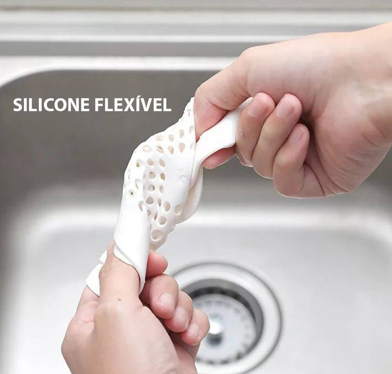 Ralo de Pia de Silicone Com Ventosas - Para Cozinha e Banheiro